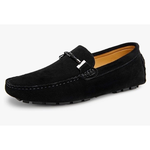 New Go Tour Mens Leather Loafers 10.5 Unique Shoes Black New